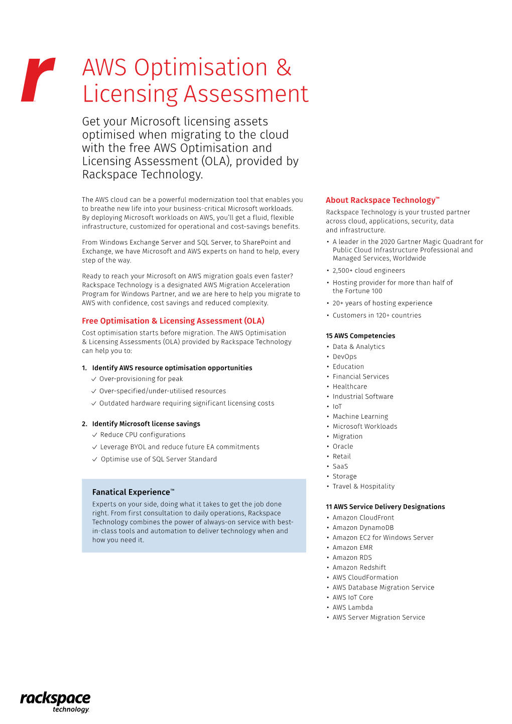 AWS Optimisation & Licensing Assessment