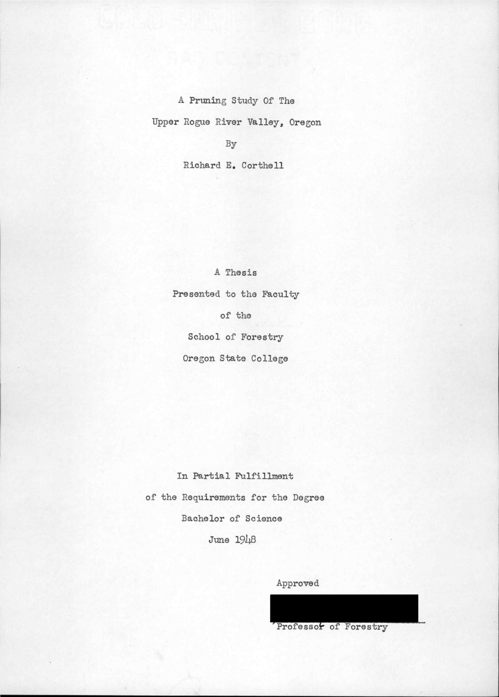 A Pruning Study of the Upper Rogue River Valley, Oregon