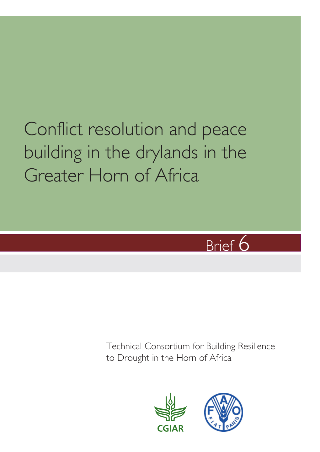 Conflict Resolution and Peace Building in the Drylands in the Greater Horn of Africa