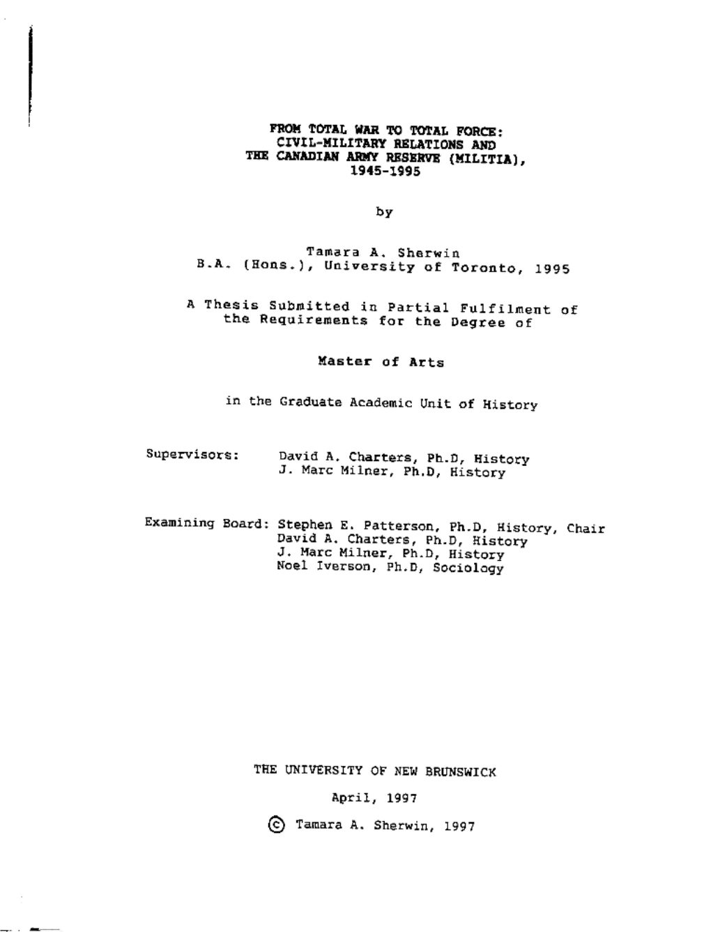 Of Canada Du Canada Acquisitions and Acquisitions Et Bibliographie Services Services Bibliographiques 395 Wellington Street 395