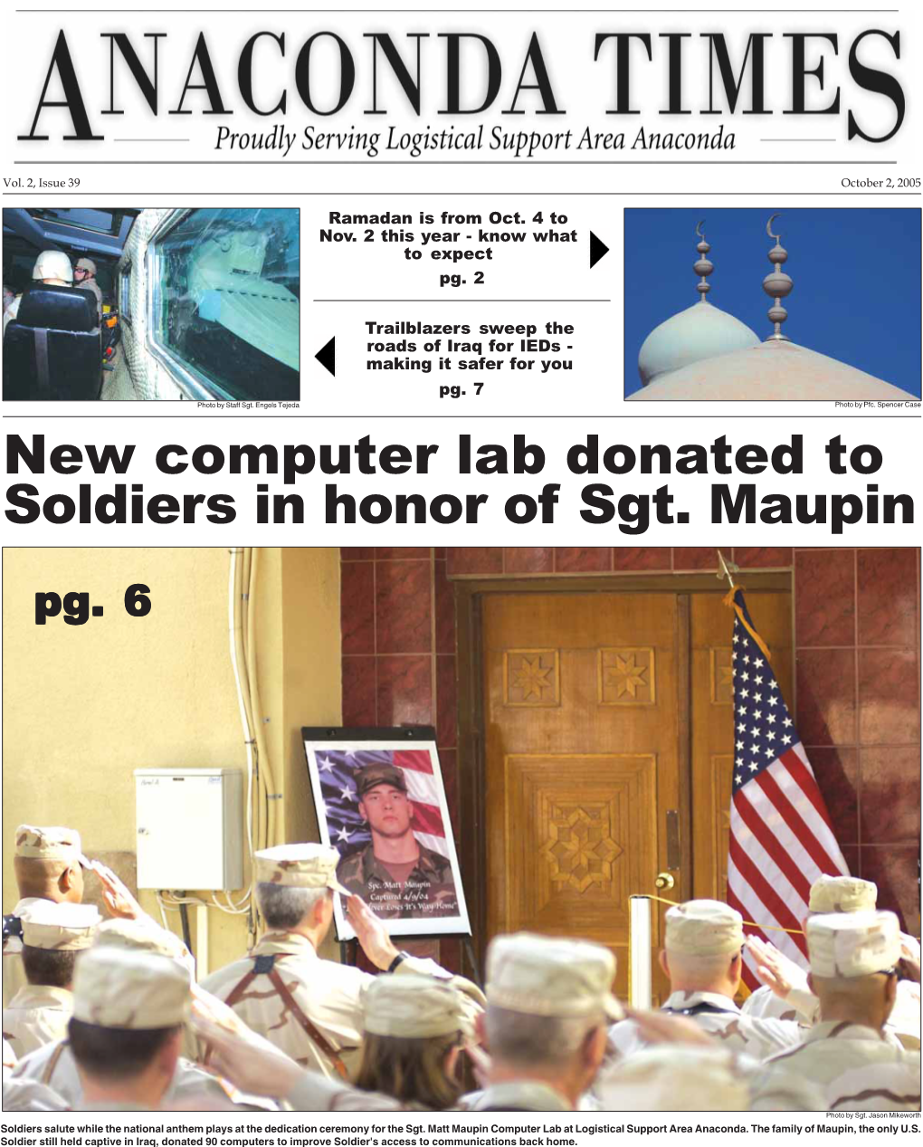 New Computer Lab Donated to Soldiers in Honor of Sgt