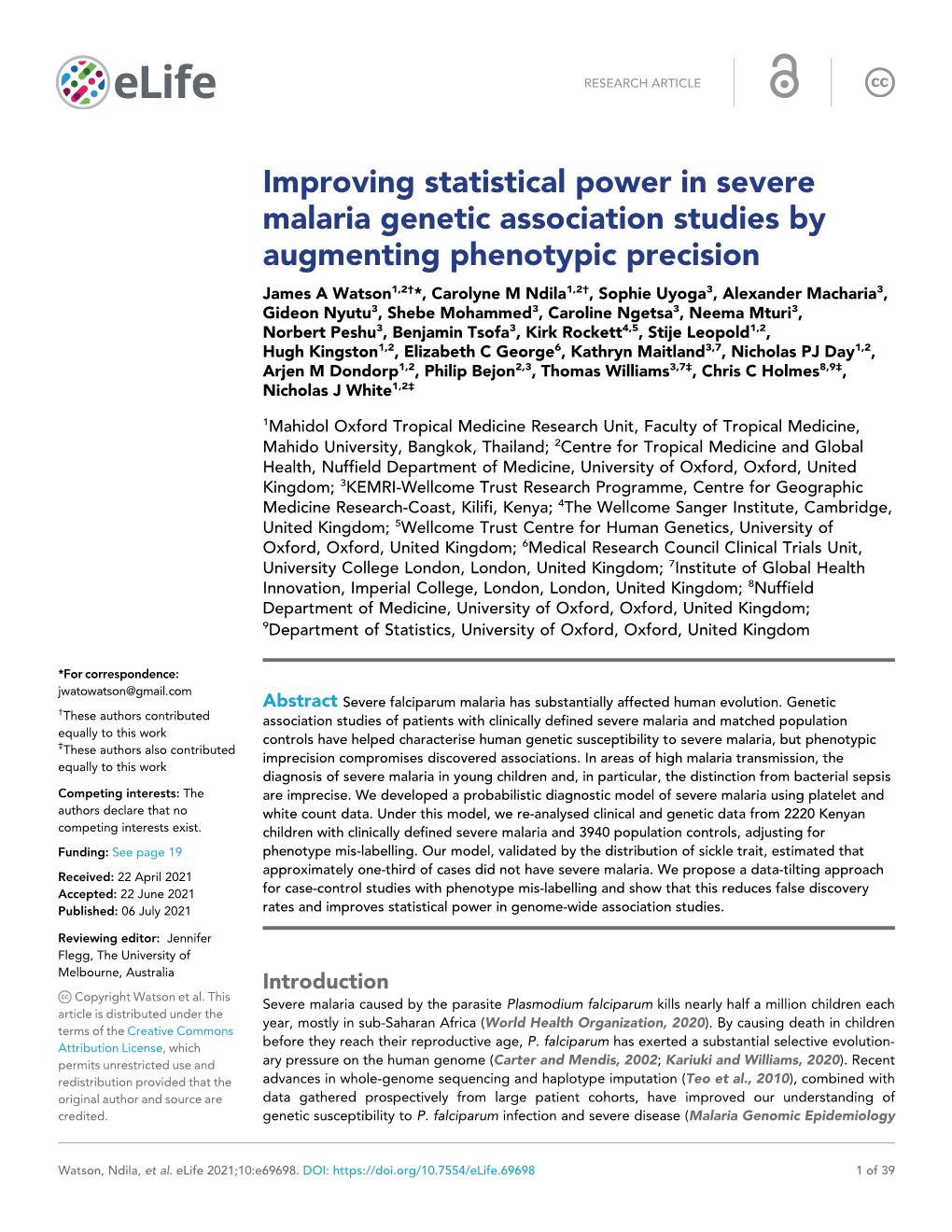 Improving Statistical Power in Severe Malaria Genetic Association Studies