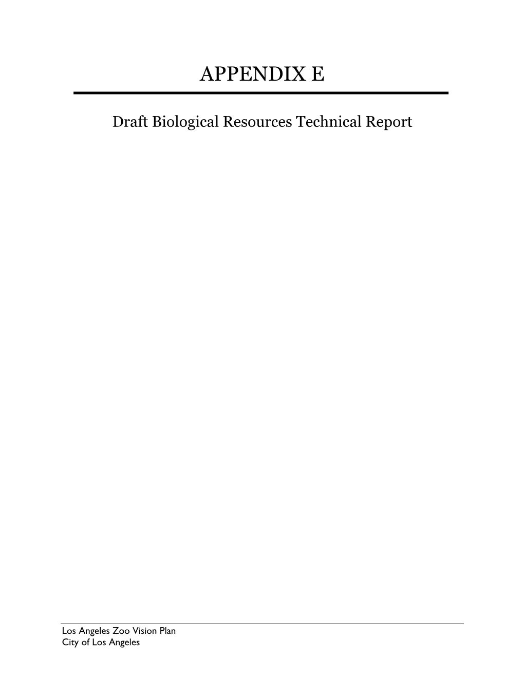 Appendix E Biological Resources Technical Memorandum