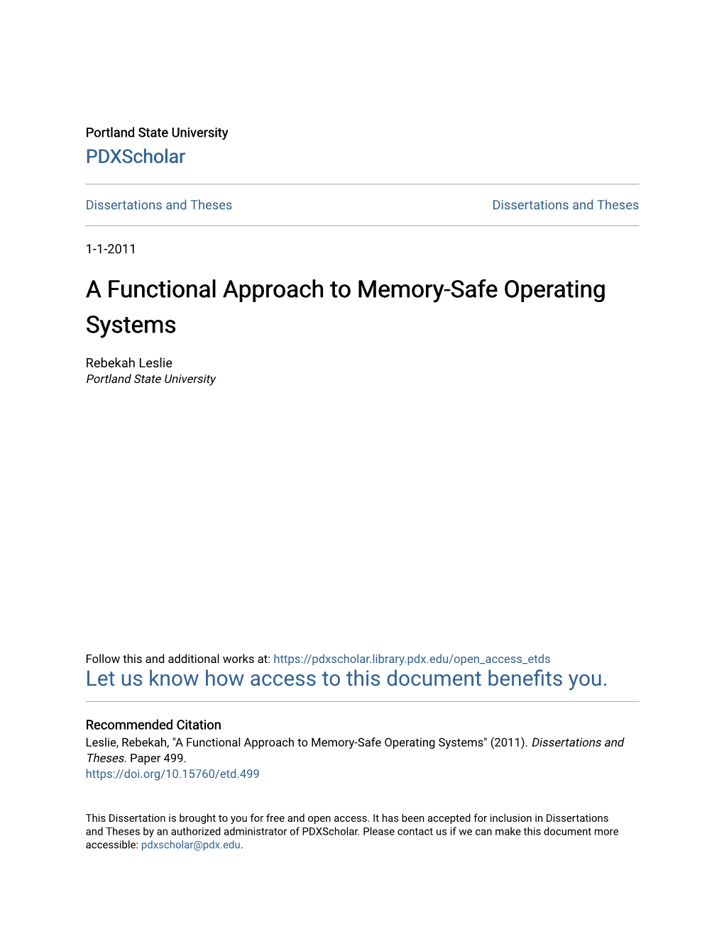 A Functional Approach to Memory-Safe Operating Systems