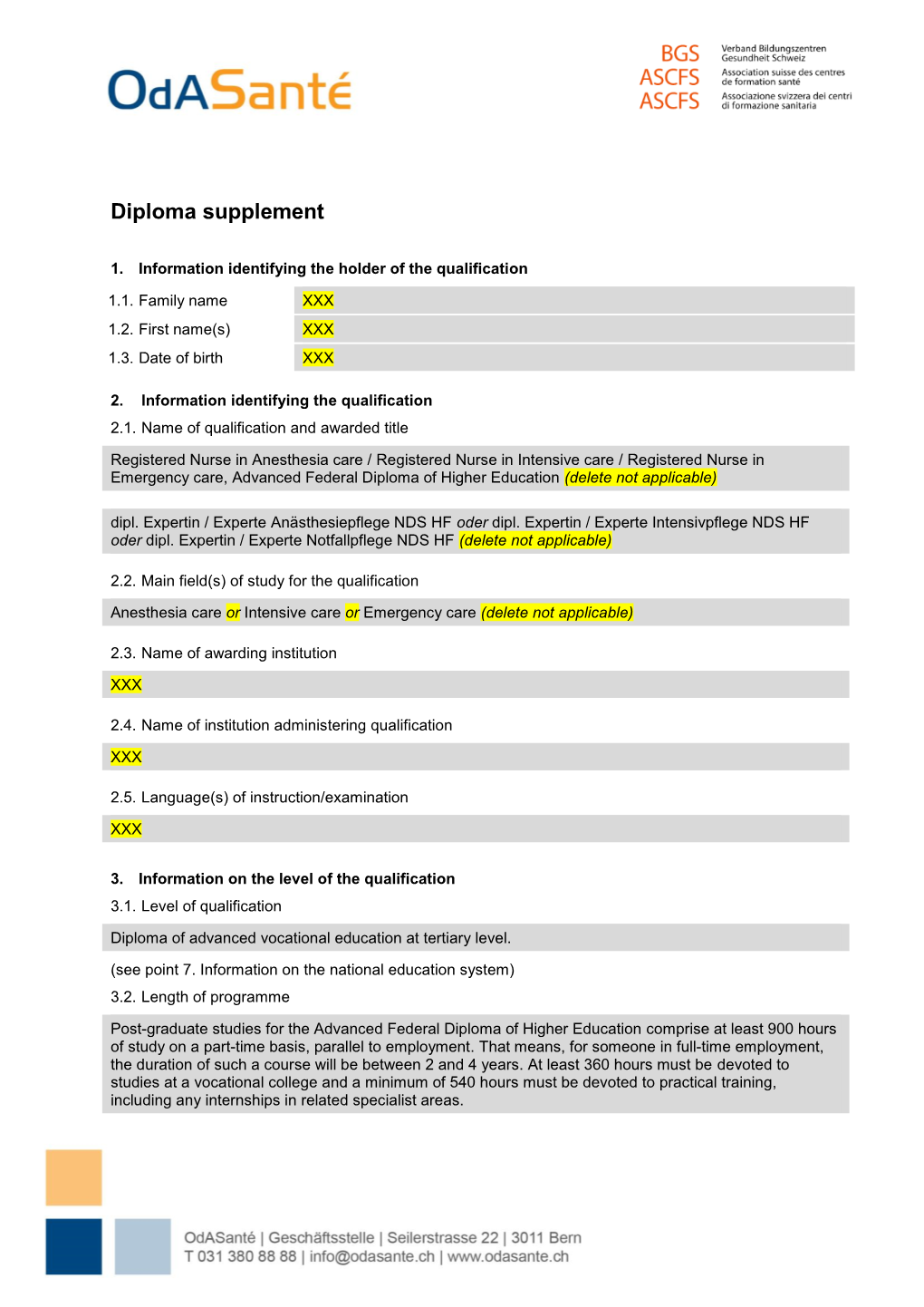 Diploma Supplement