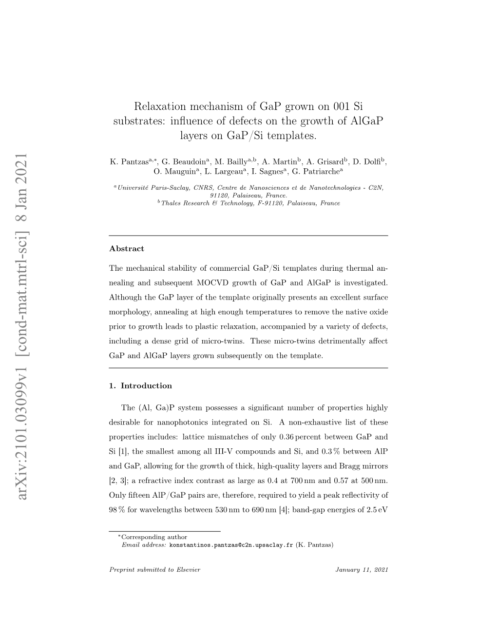 Influence of Defects on the Growth of Algap Layers on Gap/Si Templates