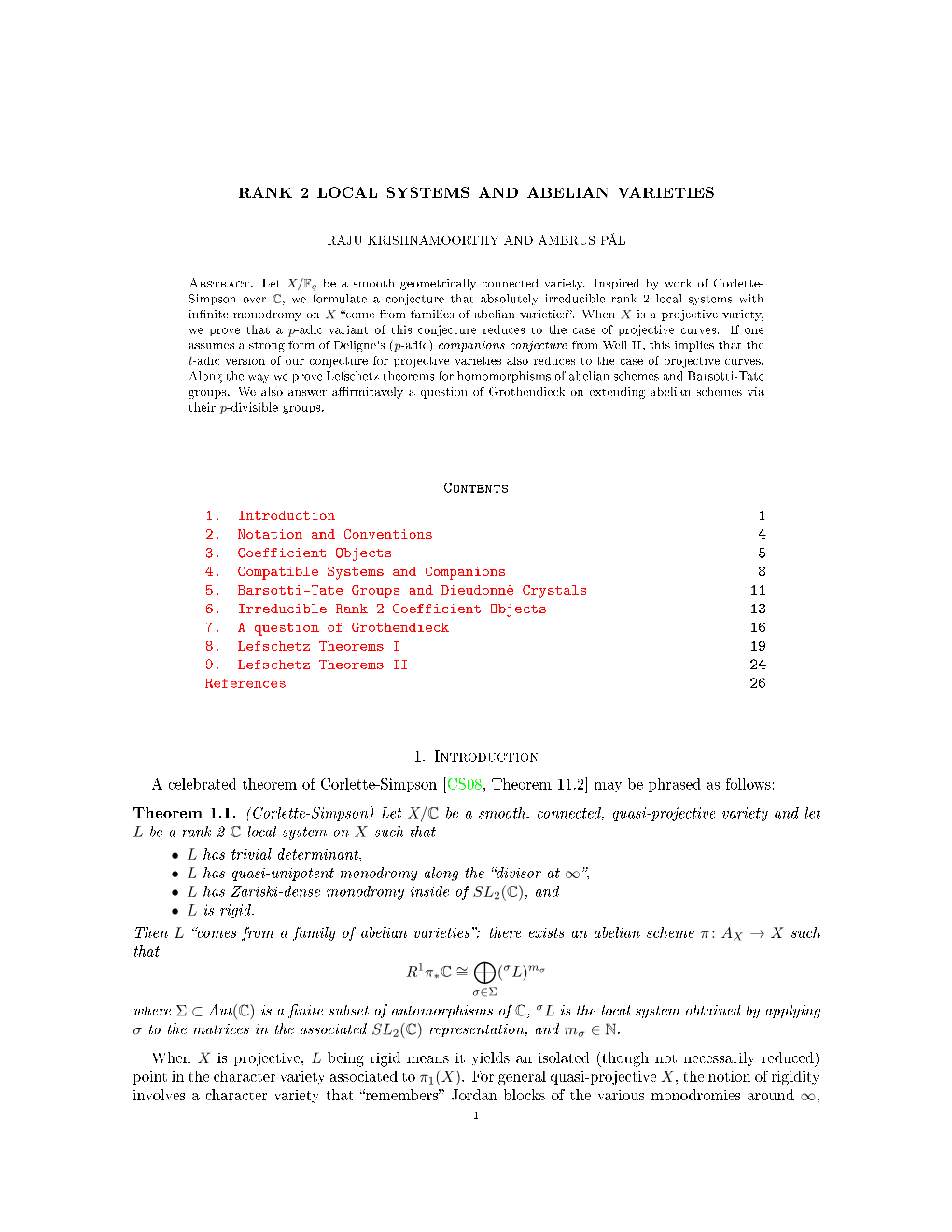 Rank 2 Local Systems and Abelian Varieties