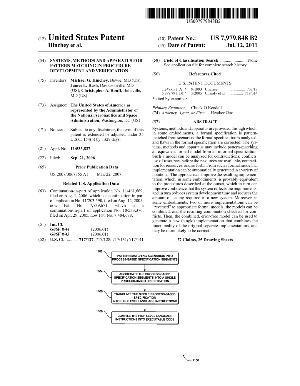 United States Patent (1O) Patent No.: US 7,979,848 B2 Hinchey Et Al