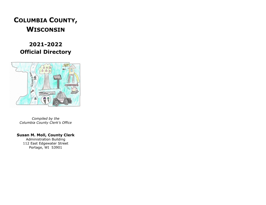 COLUMBIA COUNTY, WISCONSIN 2021-2022 Official Directory