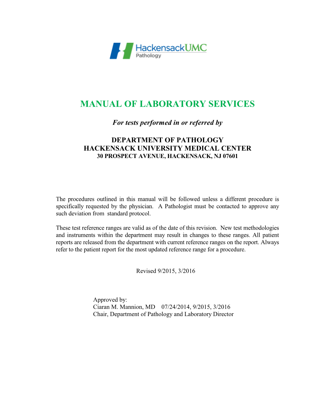 General Laboratory Manual