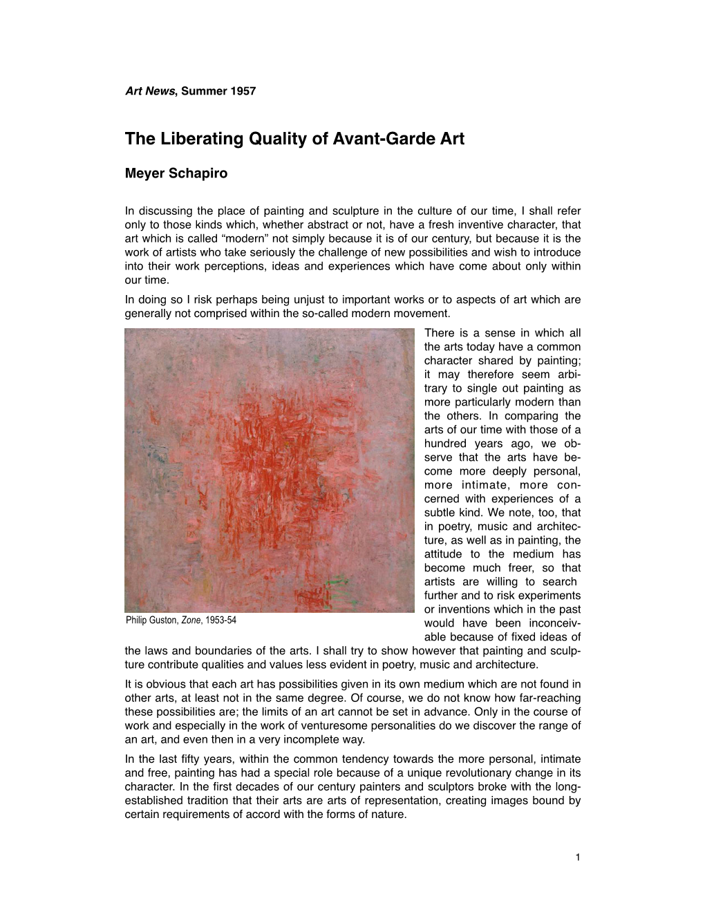 The Liberating Quality of Avant-Garde Art