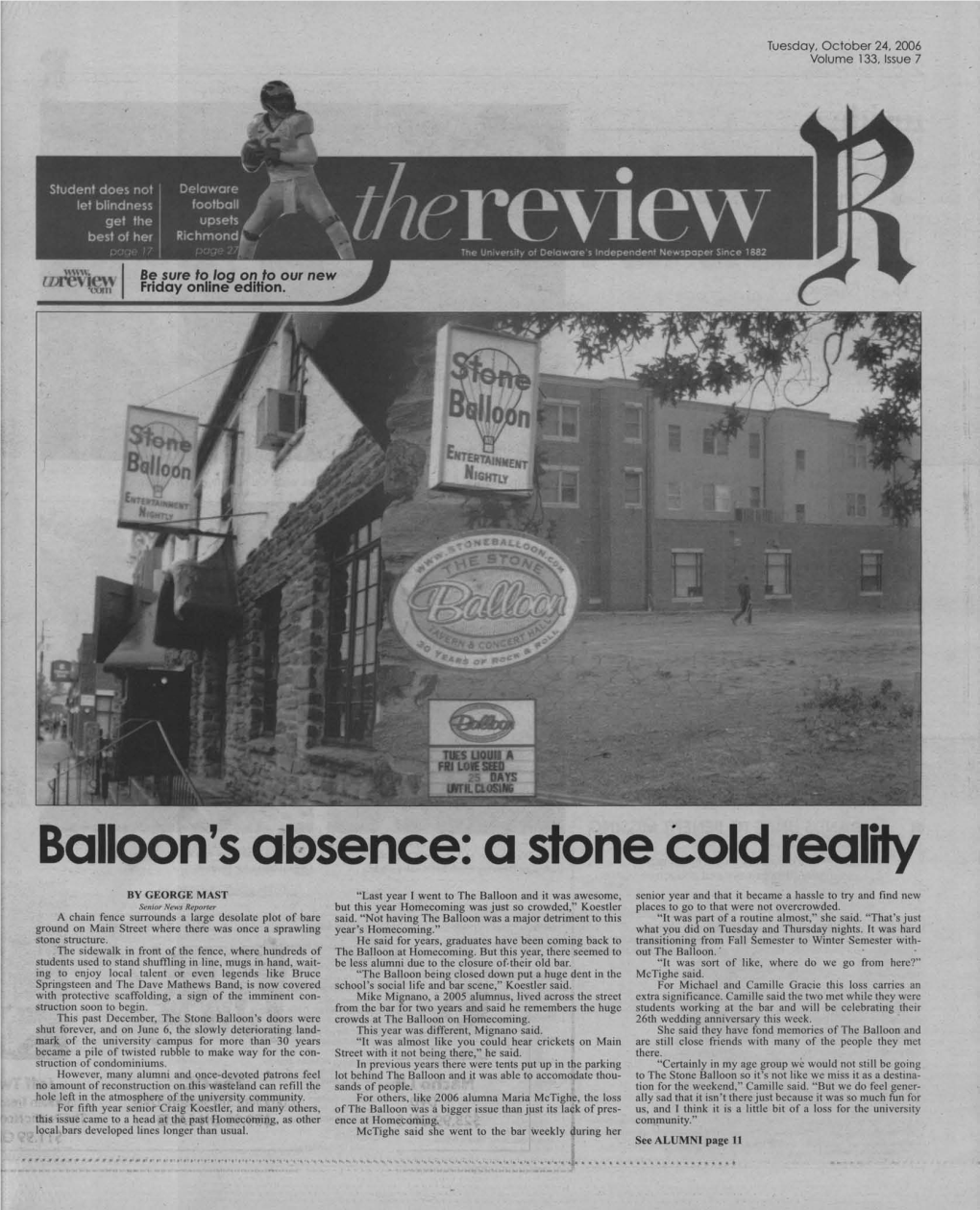 Balloon's Absence: a Stone Cold Realhy