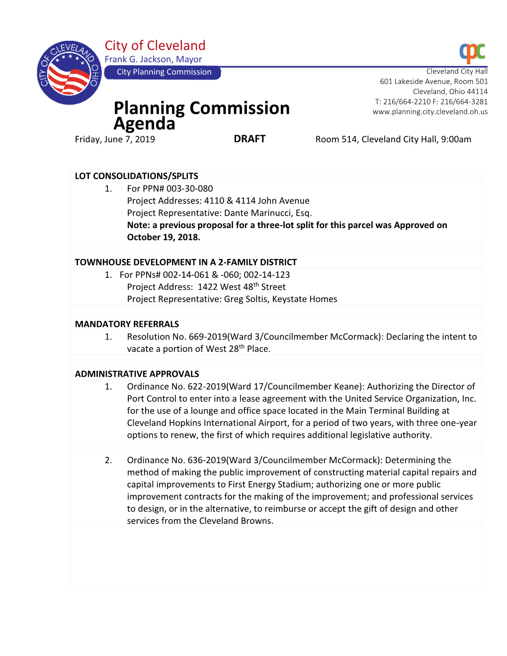 Planning Commission Agenda