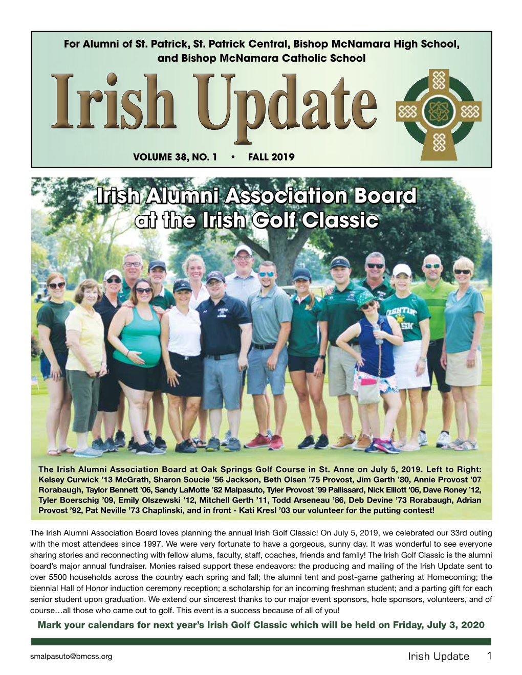 Irish Alumni Association Board at the Irish Golf Classic