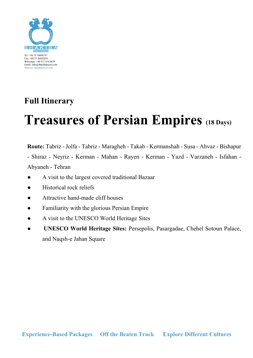 Treasures of Persian Empires (18 Days)