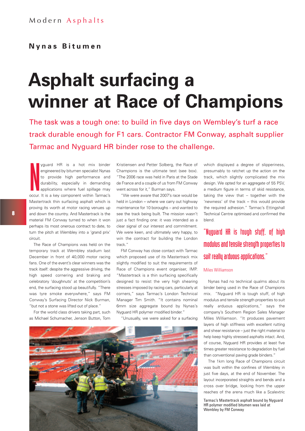 Asphalt Surfacing a Winner at Race of Champions
