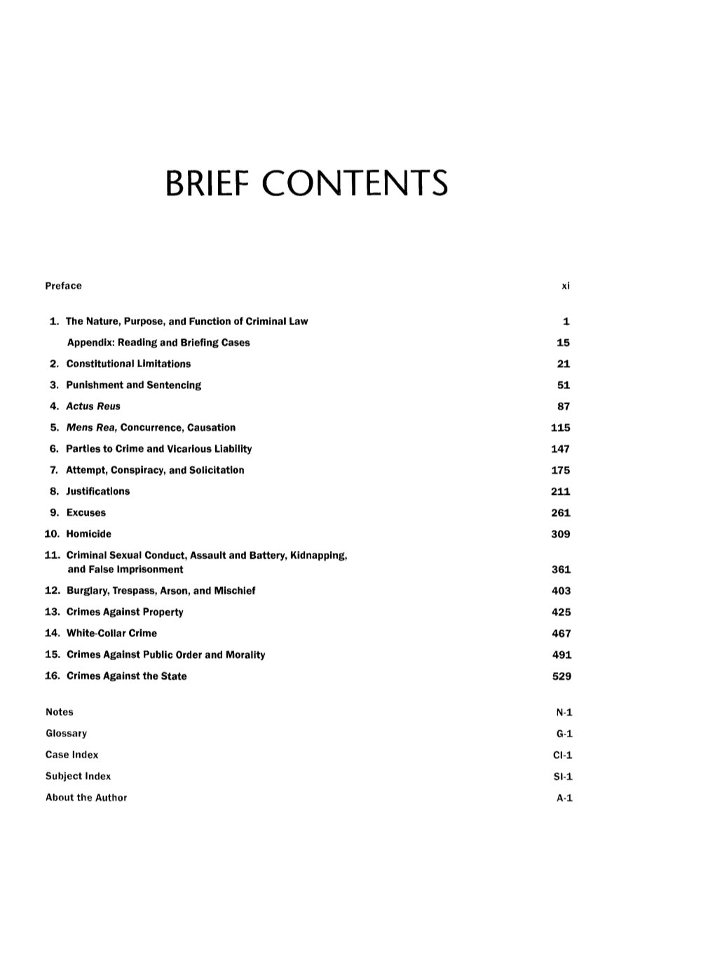 Brief Contents