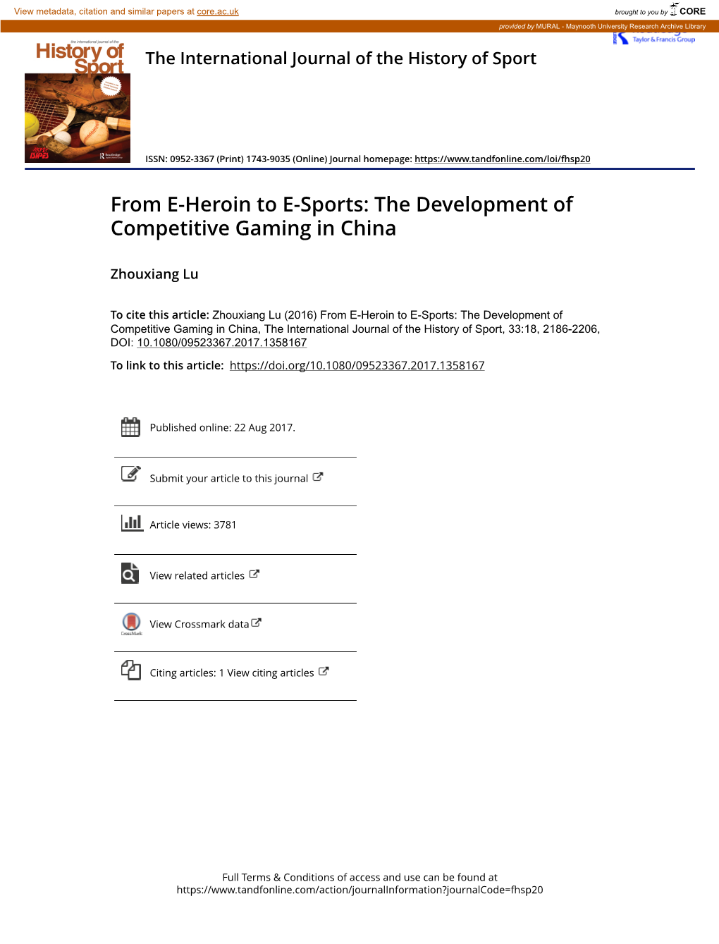 The Development of Competitive Gaming in China