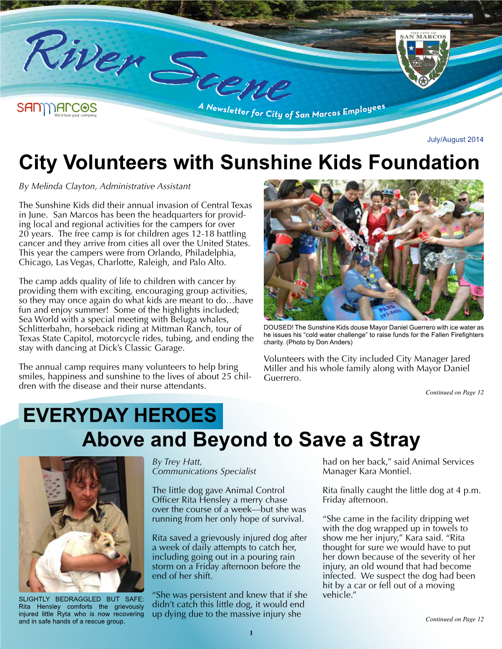 City Volunteers with Sunshine Kids Foundation Above and Beyond To