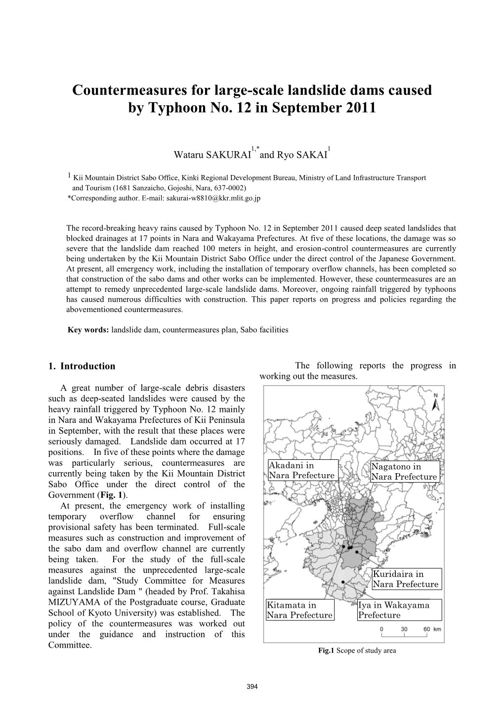 Countermeasures for Large-Scale Landslide Dams Caused by Typhoon No