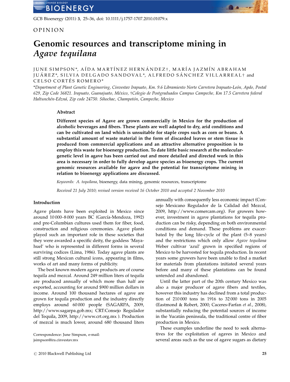 Genomic Resources and Transcriptome Mining in Agave Tequilana