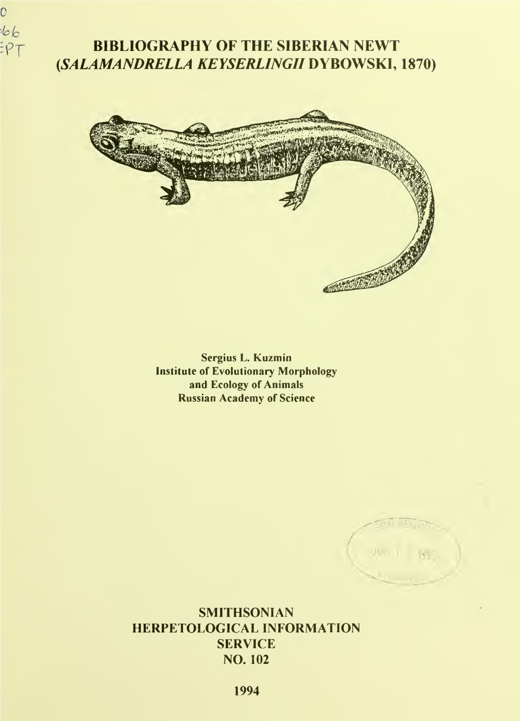 Bibliography of the Siberian Newt