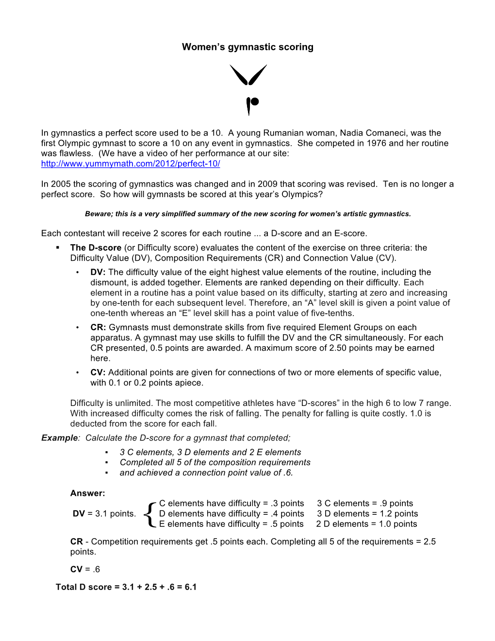 Women's Gymnastic Scoring