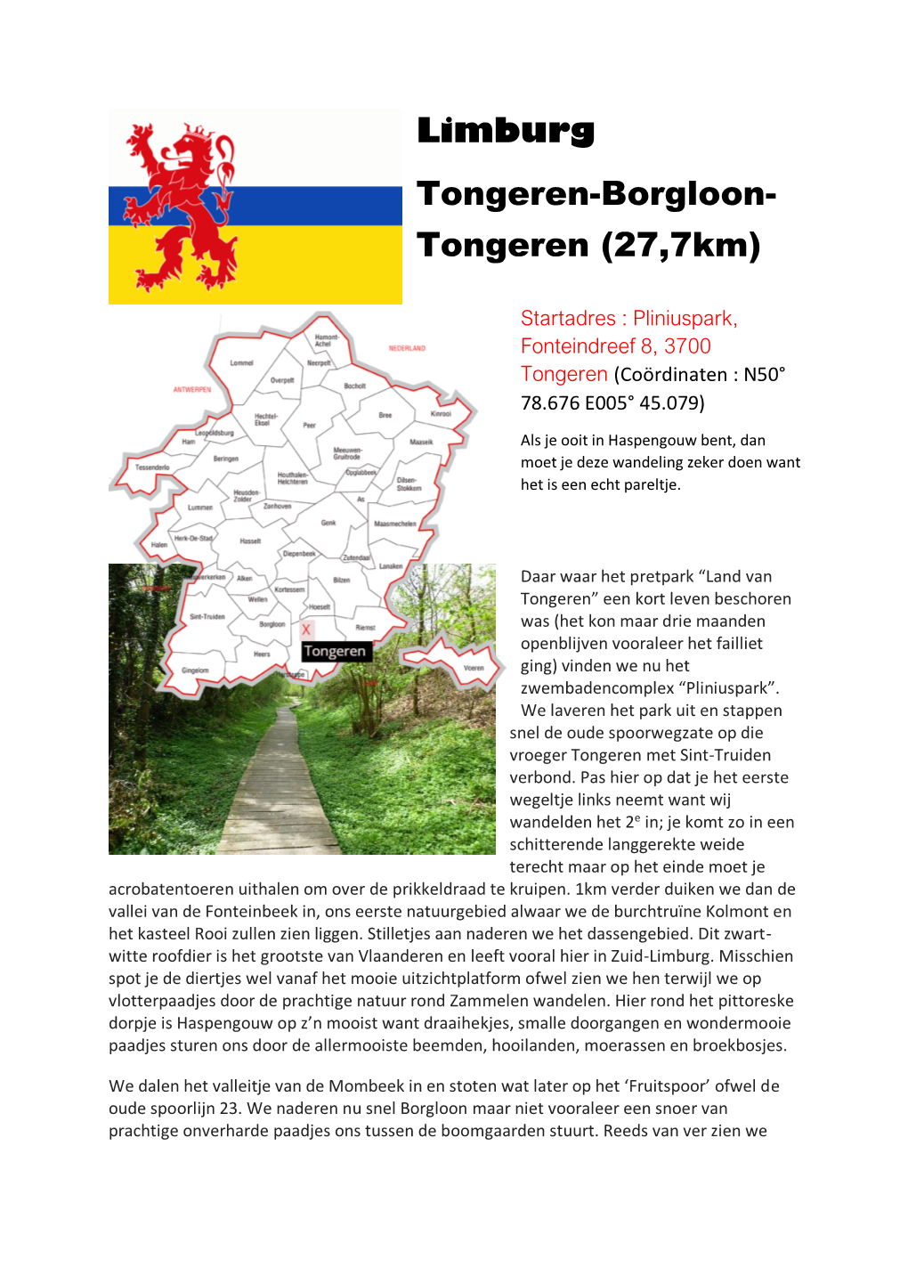 Limburg Tongeren-Borgloon- Tongeren (27,7Km)