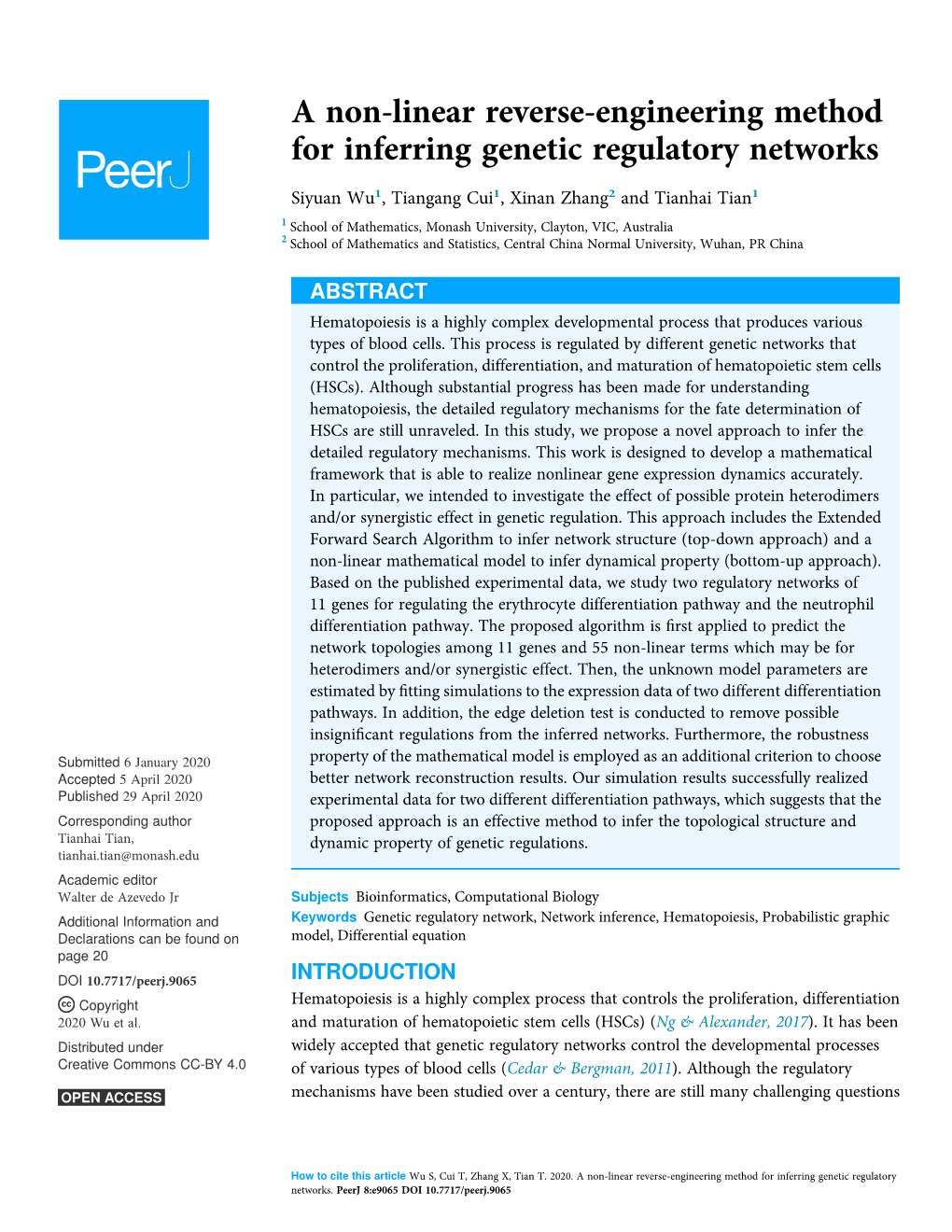 A Non-Linear Reverse-Engineering Method for Inferring Genetic Regulatory Networks