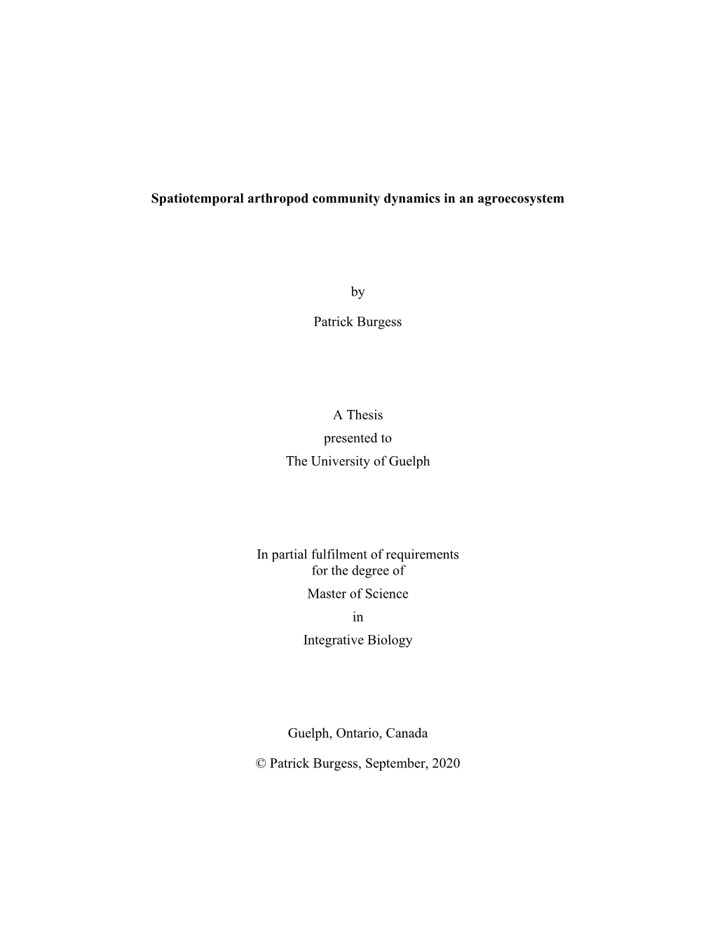 Spatiotemporal Arthropod Community Dynamics in an Agroecosystem By