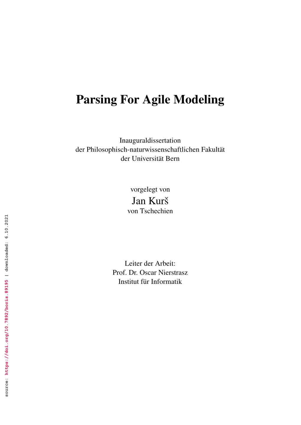 Parsing for Agile Modeling