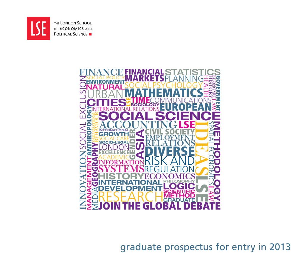 Graduate Prospectus for Entry in 2013