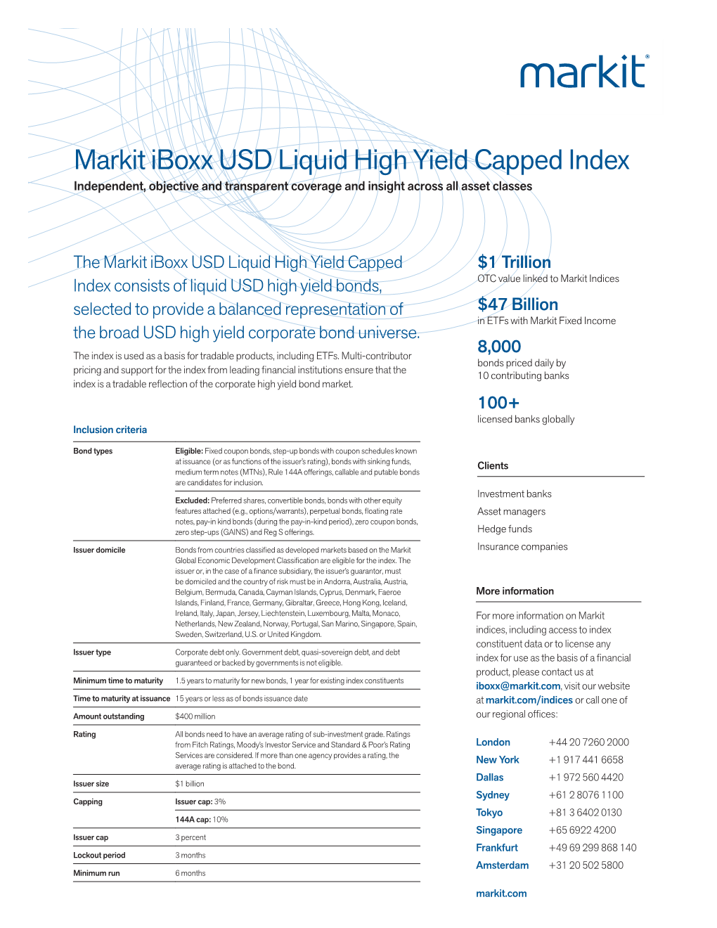 Markit Iboxx USD Liquid High Yield Capped Index Independent, Objective and Transparent Coverage and Insight Across All Asset Classes
