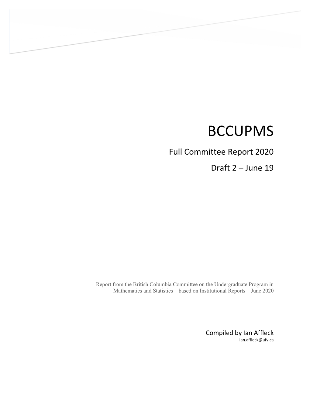 Full Committee Report 2020 Draft 2 – June 19
