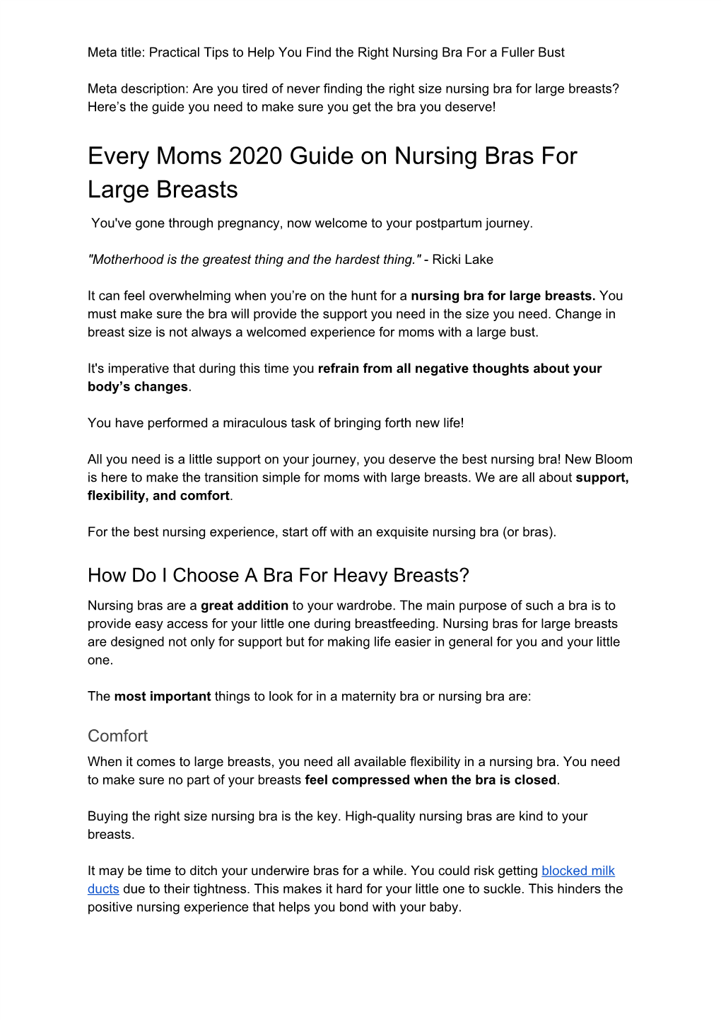 Every Moms 2020 Guide on Nursing Bras for Large Breasts