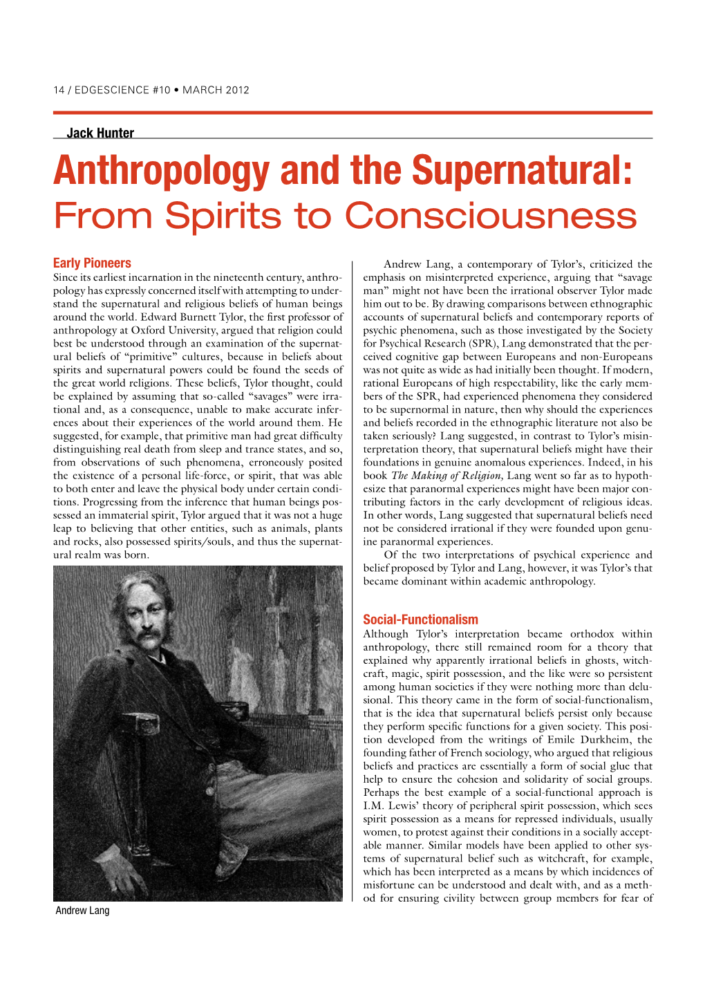 Anthropology and the Supernatural -... Espiritualidade E Sociedade