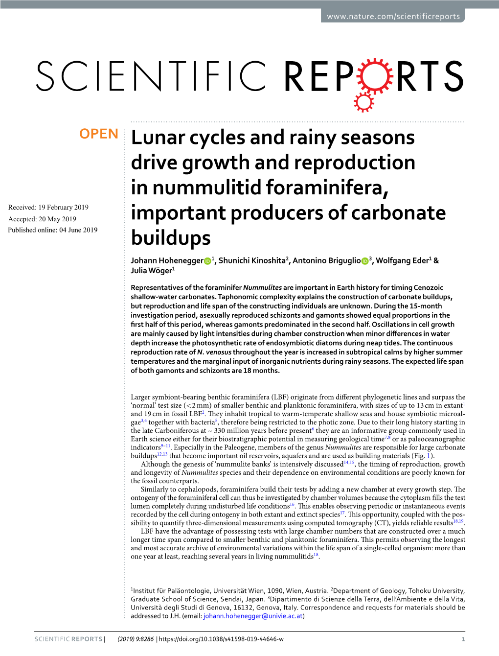 Lunar Cycles and Rainy Seasons Drive Growth and Reproduction In