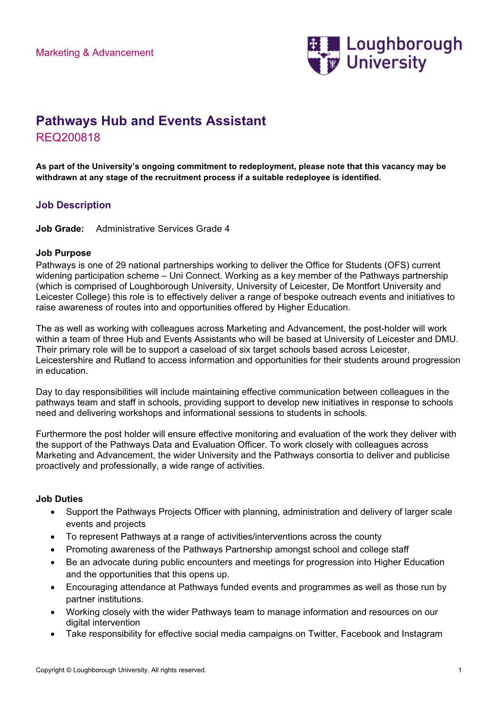 Pathways Hub and Events Assistant REQ200818