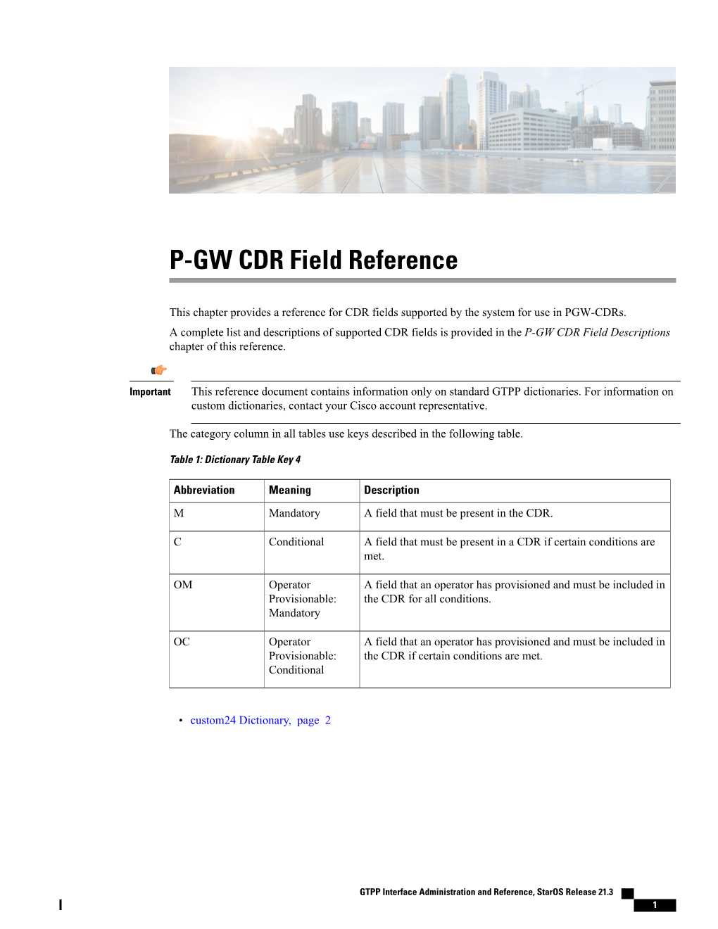 P-GW CDR Field Reference