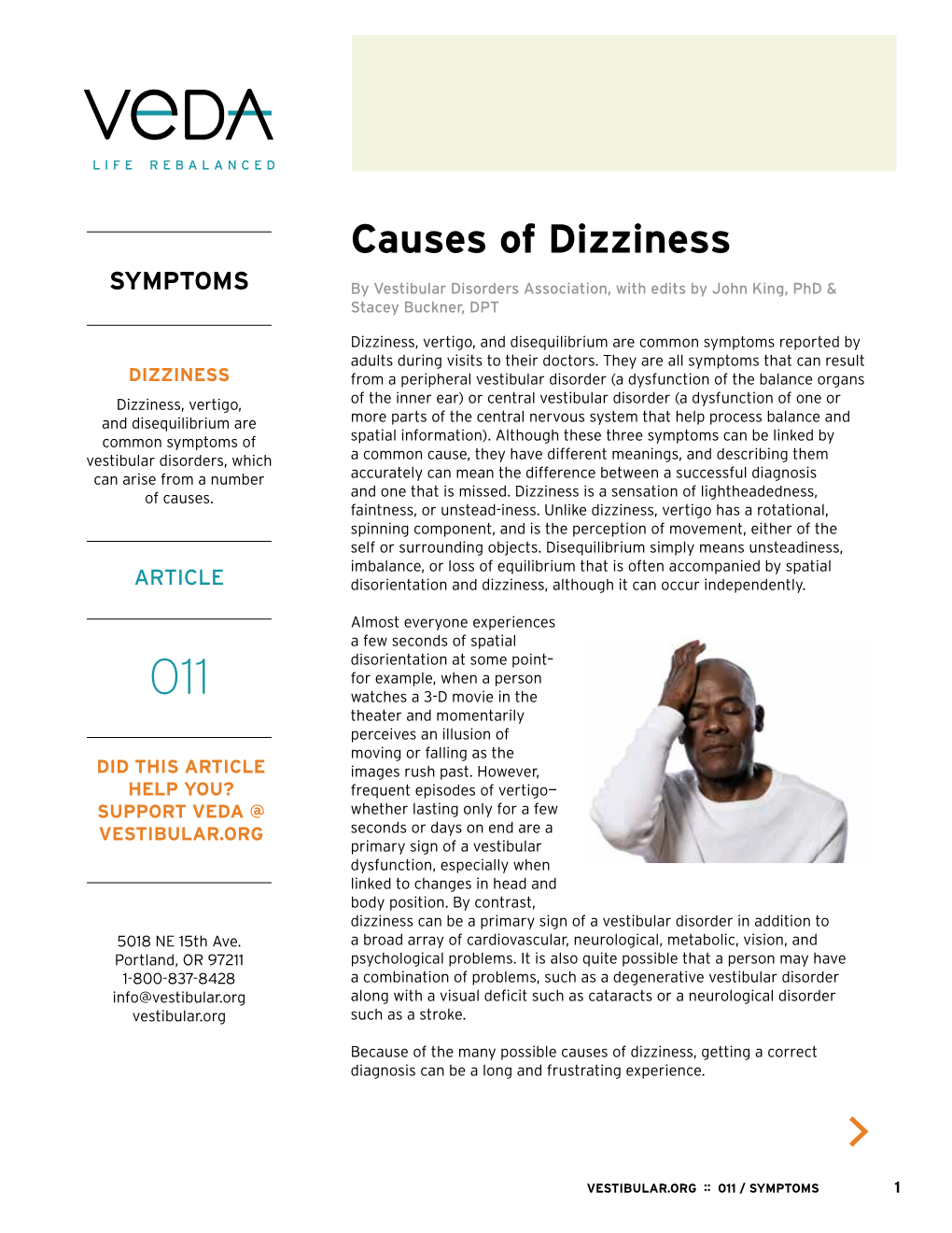 Causes of Dizziness