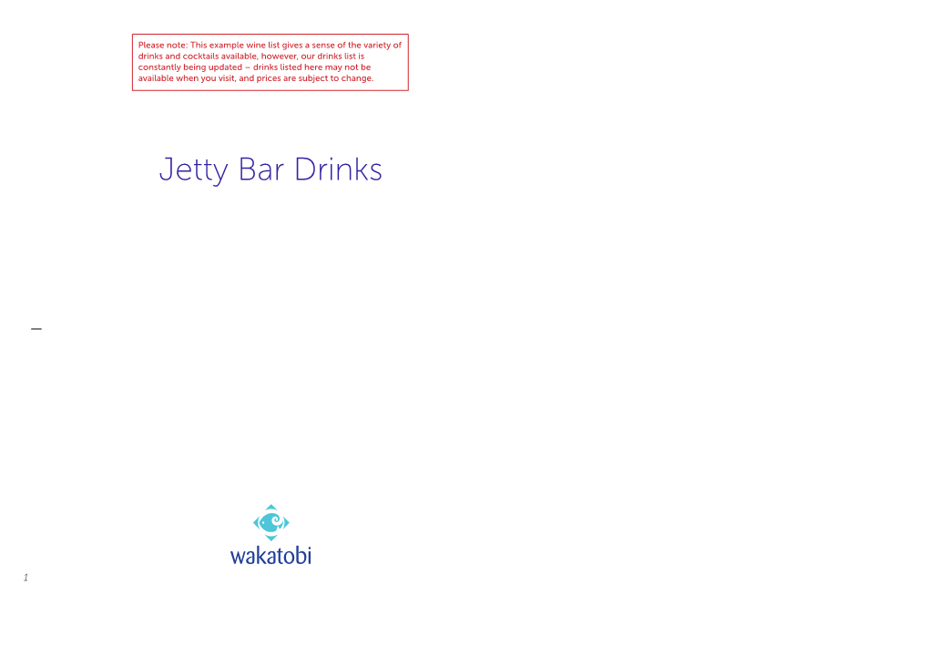 Jetty Bar Drinks ! ! !