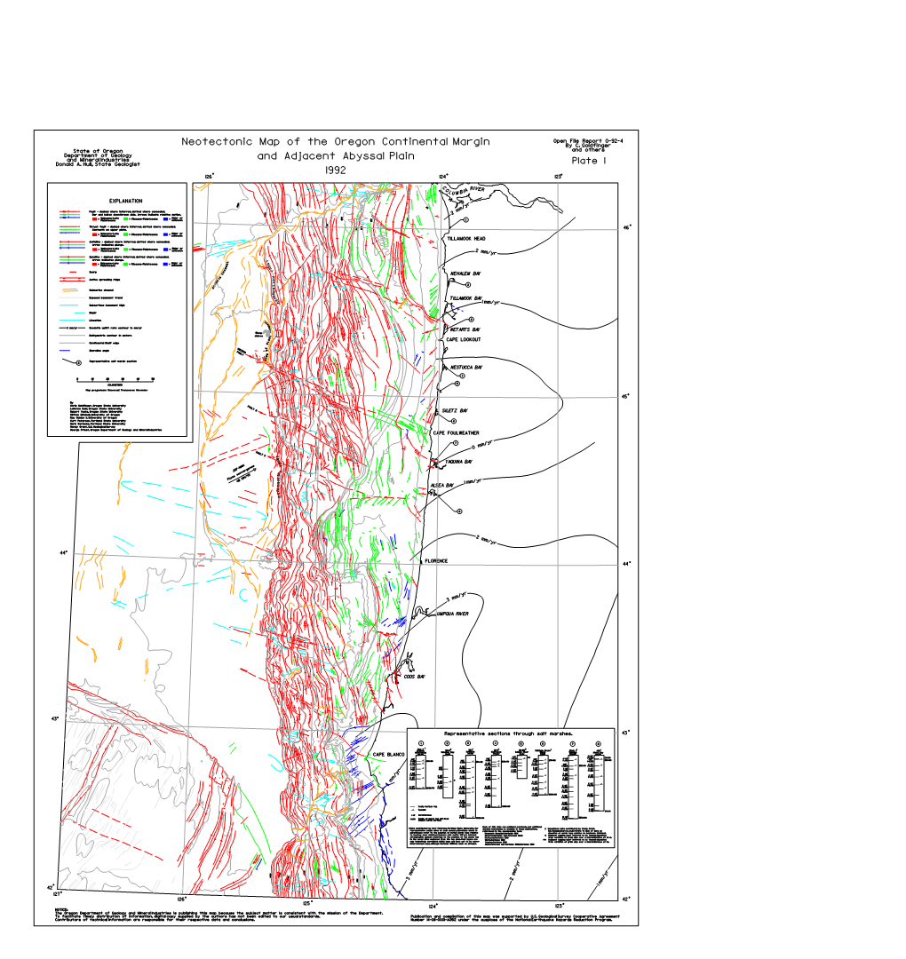 DOGAMI Open-File Report O-92-04, Neotectonic Map of the Oregon Continental Margin and Adjacent Abyssal Plain