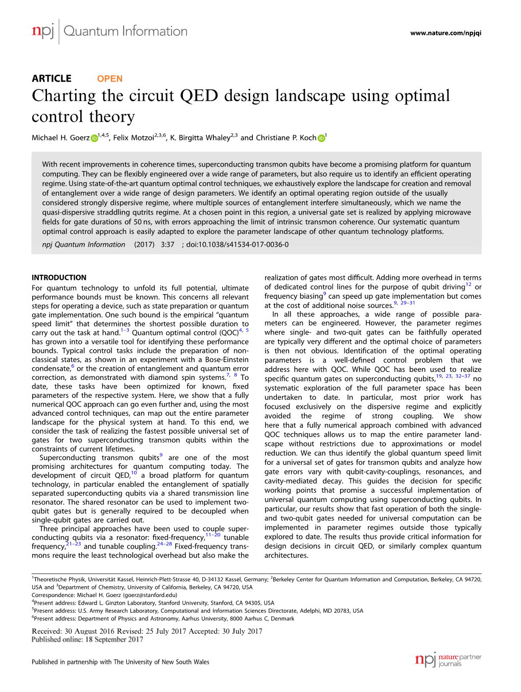 Charting the Circuit QED Design Landscape Using Optimal Control Theory