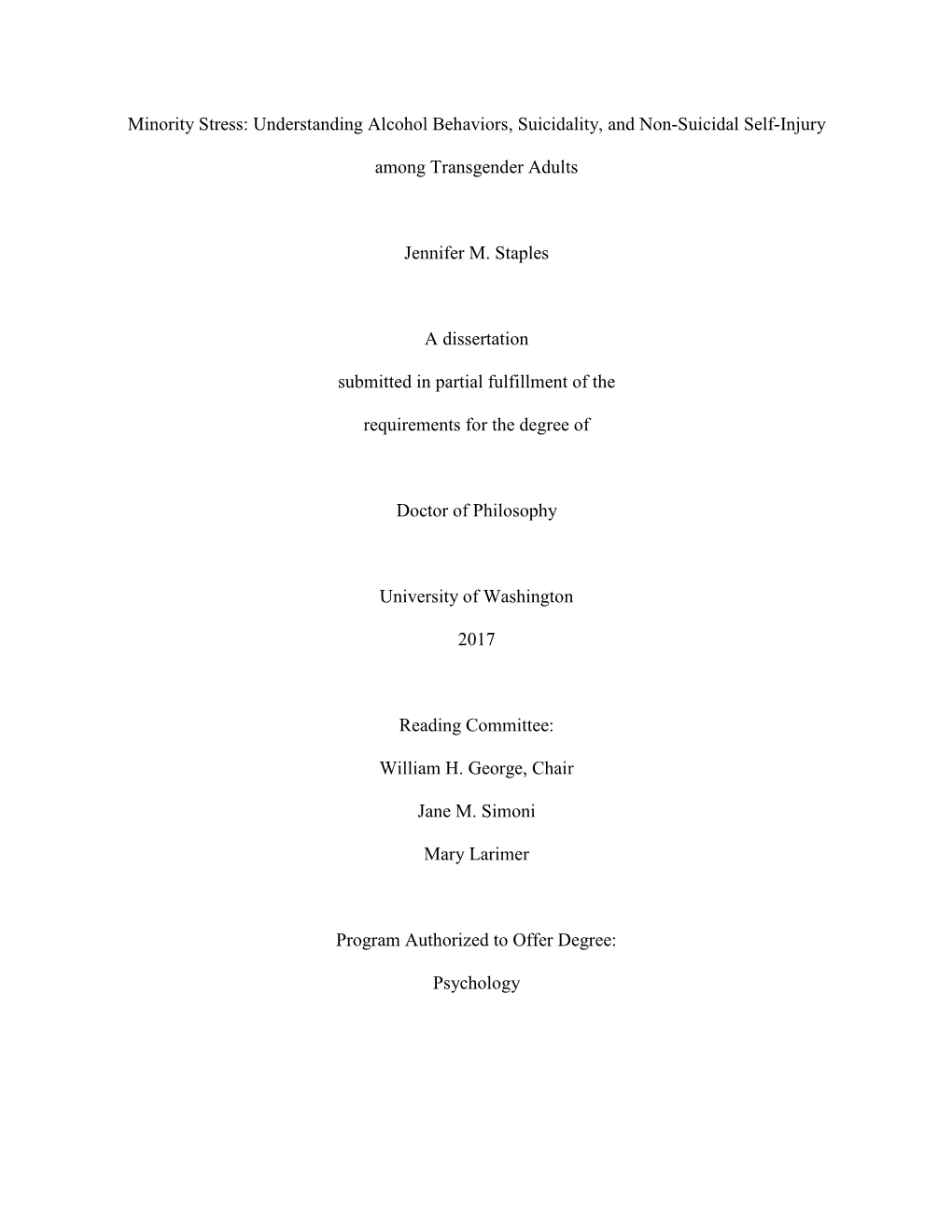 Minority Stress: Understanding Alcohol Behaviors, Suicidality, and Non-Suicidal Self-Injury