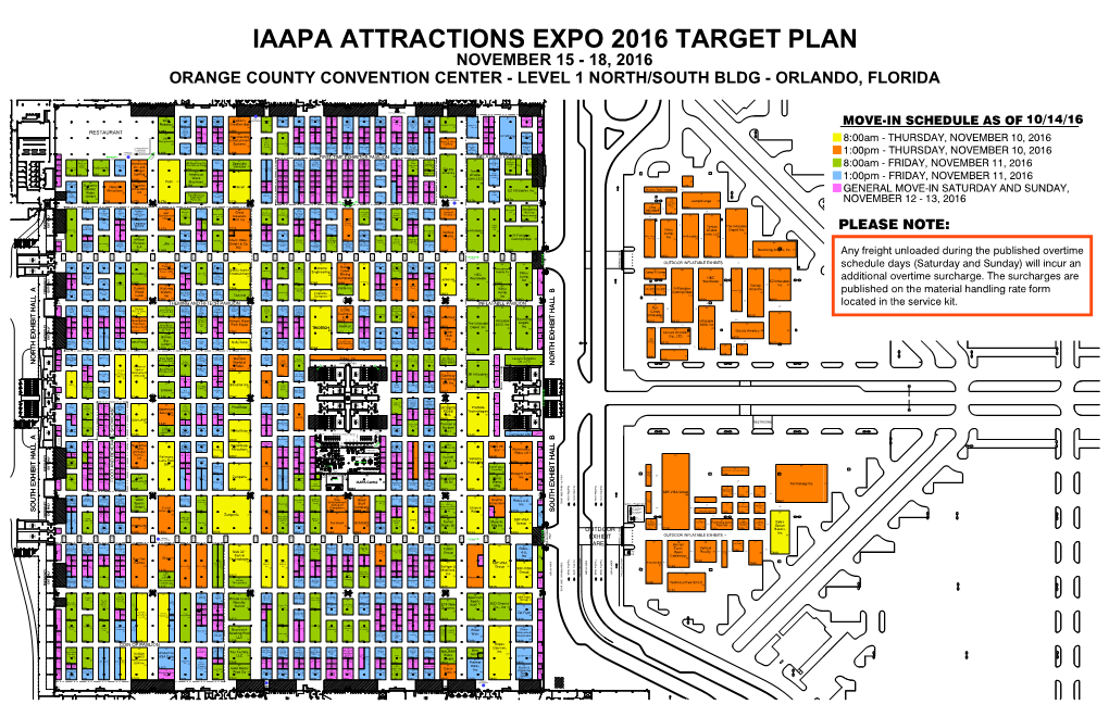 Iaapa Attractions Expo 2016 Target Plan November 15 - 18, 2016 Orange County Convention Center - Level 1 North/South Bldg - Orlando, Florida