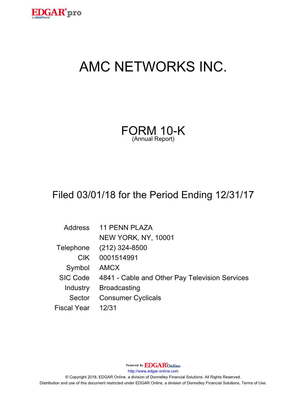 Amc Networks Inc