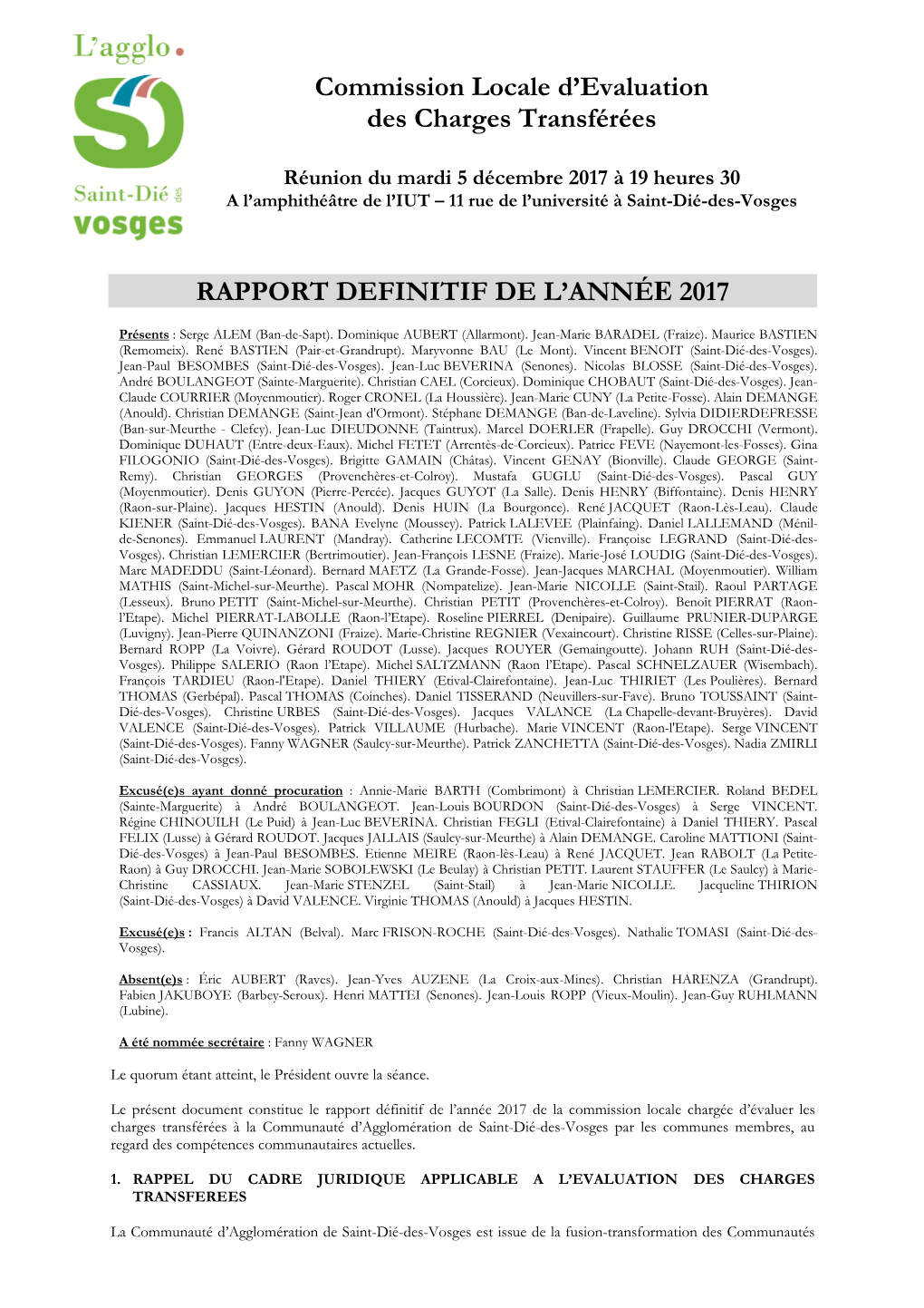 Rapport CLECT 2017