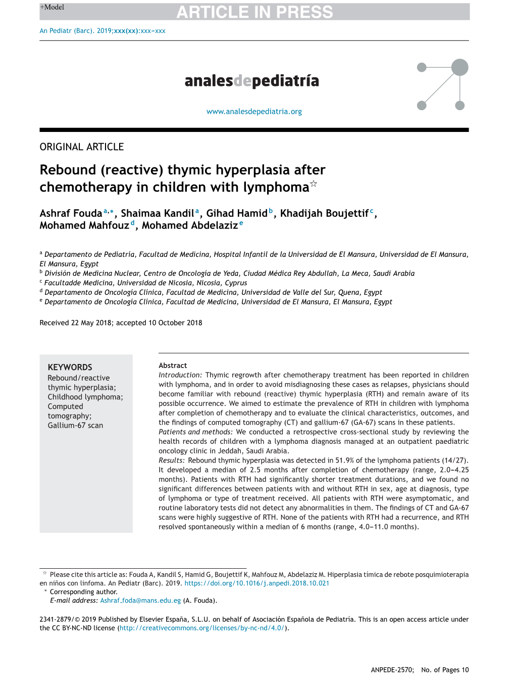 Rebound (Reactive) Thymic Hyperplasia After Chemotherapy In