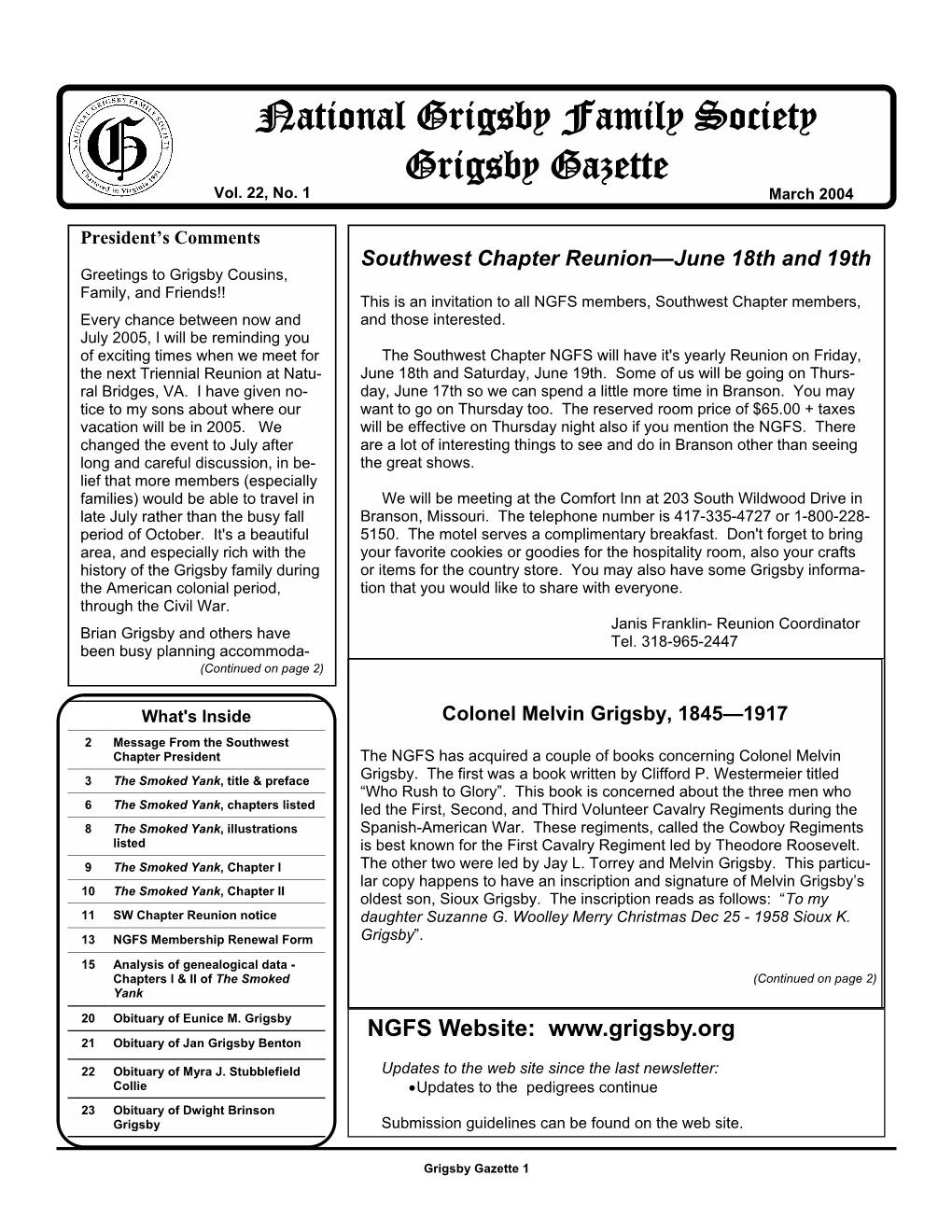 Mar 2004 Newsletter.Pub