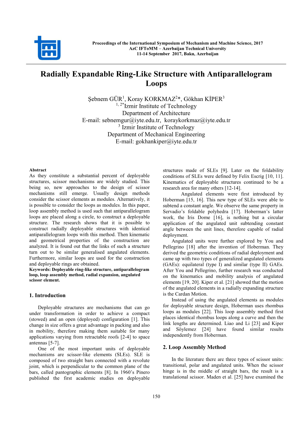 Radially Expandable Ring-Like Structure with Antiparallelogram Loops